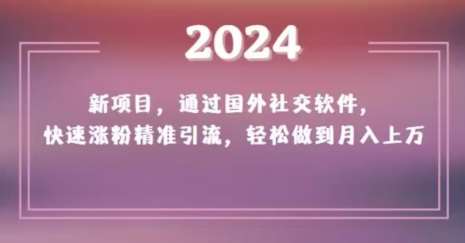 2024新项目，通过国外社交软件，快速涨粉精准引流，轻松做到月入上万【揭秘】-哔搭谋事网-原创客谋事网