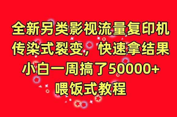 全新另类影视流量复印机，传染式裂变，快速拿结果，小白一周搞了50000+，喂饭式教程【揭秘】-哔搭谋事网-原创客谋事网