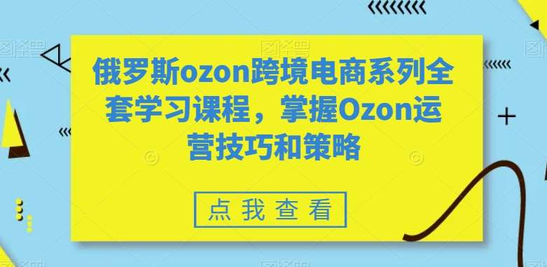 俄罗斯ozon跨境电商系列全套学习课程，掌握Ozon运营技巧和策略-哔搭谋事网-原创客谋事网