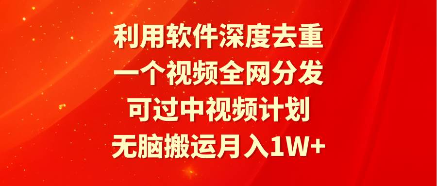 （9224期）利用软件深度去重，一个视频全网分发，可过中视频计划，无脑搬运月入1W+-哔搭谋事网-原创客谋事网