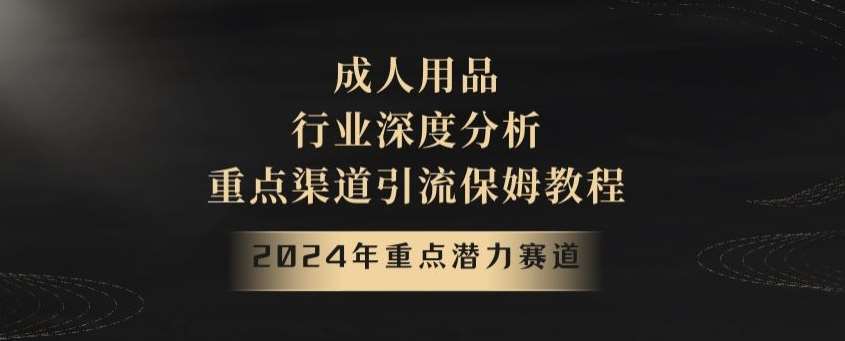 2024年重点潜力赛道，成人用品行业深度分析，重点渠道引流保姆教程【揭秘】-哔搭谋事网-原创客谋事网