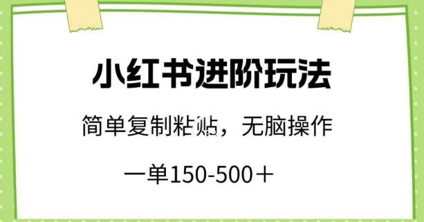 小红书进阶玩法，一单150-500+，简单复制粘贴，小白也能轻松上手【揭秘】-哔搭谋事网-原创客谋事网