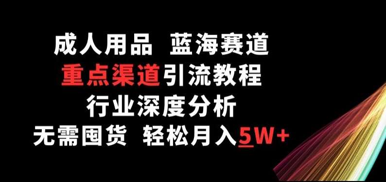 成人用品，蓝海赛道，重点渠道引流教程，行业深度分析，无需囤货，轻松月入5W+【揭秘】-哔搭谋事网-原创客谋事网