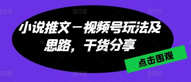 小说推文—视频号玩法及思路，干货分享-哔搭谋事网-原创客谋事网