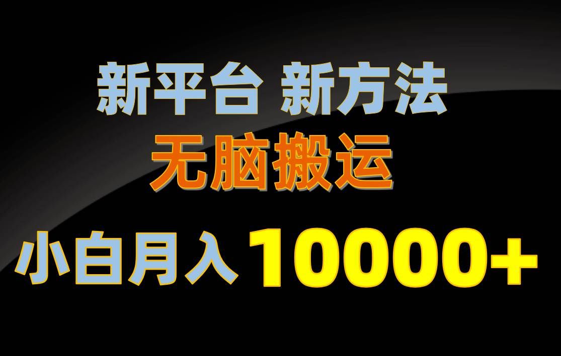 （10605期）新平台新方法，无脑搬运，月赚10000+，小白轻松上手不动脑-哔搭谋事网-原创客谋事网