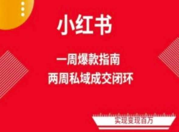 爆款小红书免费流量体系课程(两周变现)，小红书电商教程-哔搭谋事网-原创客谋事网