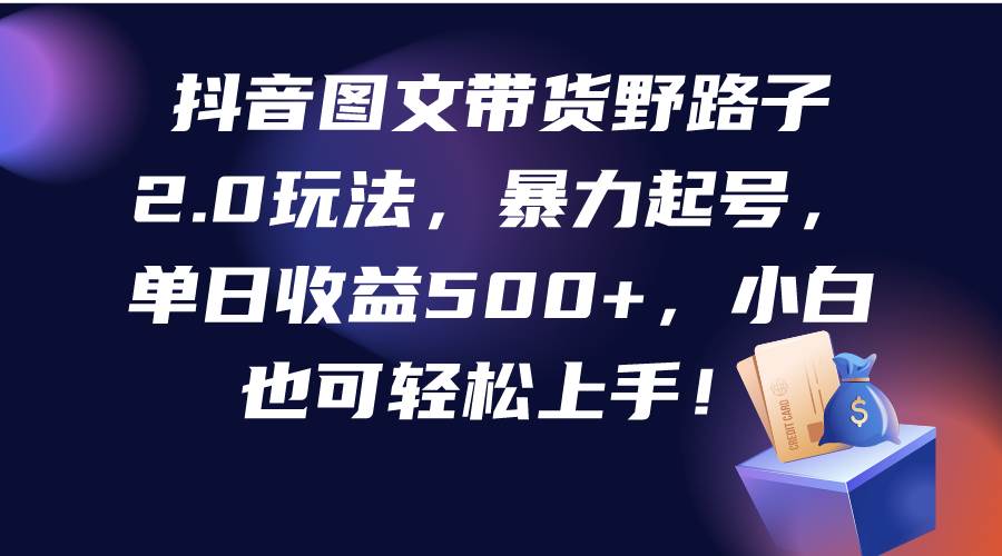 （9790期）抖音图文带货野路子2.0玩法，暴力起号，单日收益500+，小白也可轻松上手！-哔搭谋事网-原创客谋事网