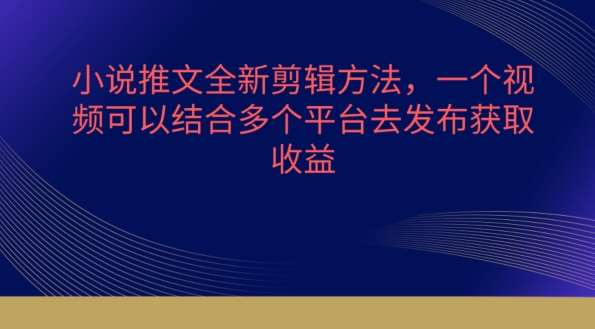 小说推文全新剪辑方法，一个视频可以结合多个平台去发布获取【揭秘】-哔搭谋事网-原创客谋事网