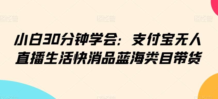 小白30分钟学会：支付宝无人直播生活快消品蓝海类目带货【揭秘】-哔搭谋事网-原创客谋事网