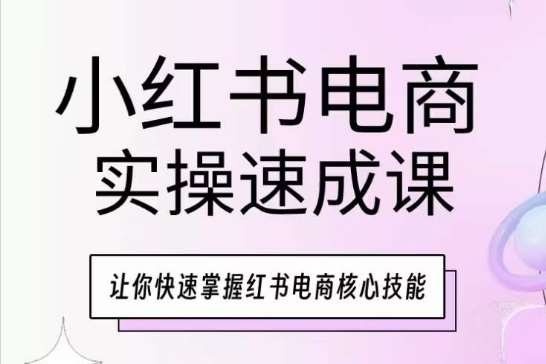 小红书电商实操速成课，让你快速掌握红书电商核心技能-哔搭谋事网-原创客谋事网