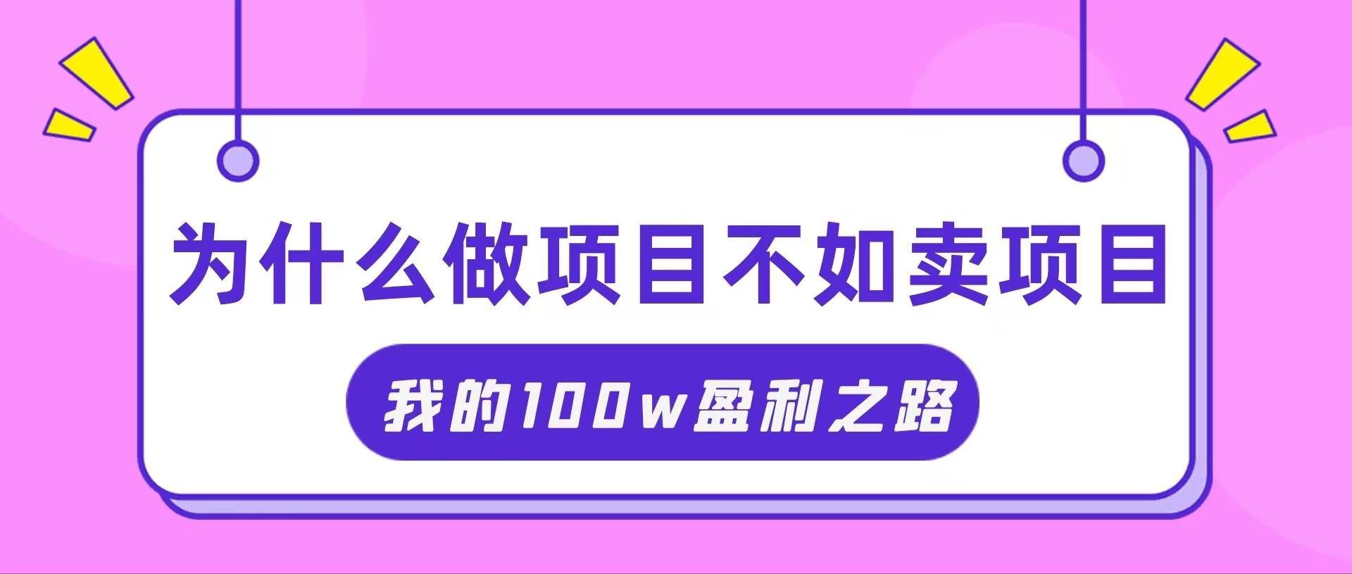 （11893期）抓住互联网创业红利期，我通过卖项目轻松赚取100W+-哔搭谋事网-原创客谋事网