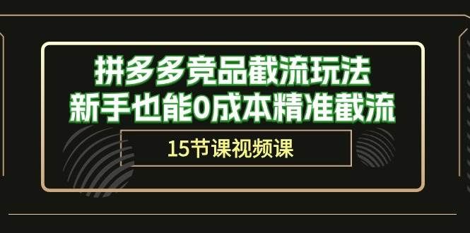 （10301期）拼多多竞品截流玩法，新手也能0成本精准截流（15节课）-哔搭谋事网-原创客谋事网