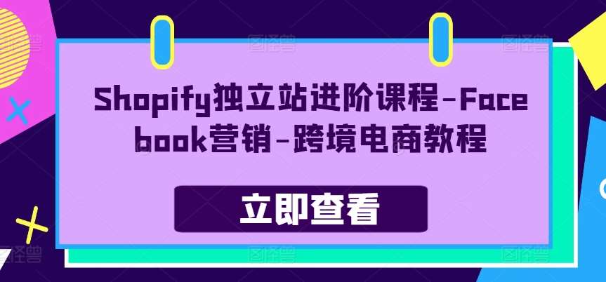 Shopify独立站进阶课程-Facebook营销-跨境电商教程-哔搭谋事网-原创客谋事网