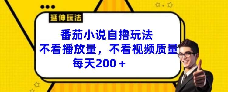 番茄小说自撸玩法，不看播放量，不看视频质量，每天200+【揭秘】-哔搭谋事网-原创客谋事网