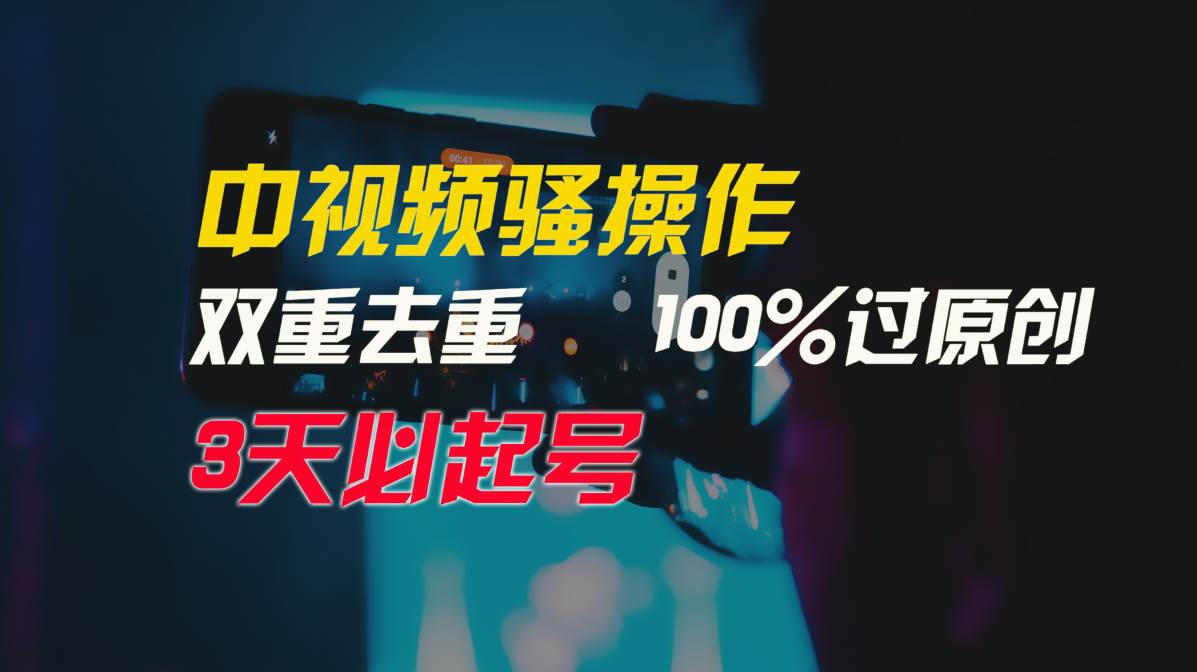 中视频骚操作，双重去重100%过原创，3天比必起号，简单无脑，月入3W+-哔搭谋事网-原创客谋事网