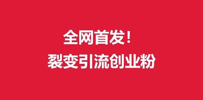 （9061期）（全网首发）外面收费几千的裂变引流高质量创业粉-哔搭谋事网-原创客谋事网