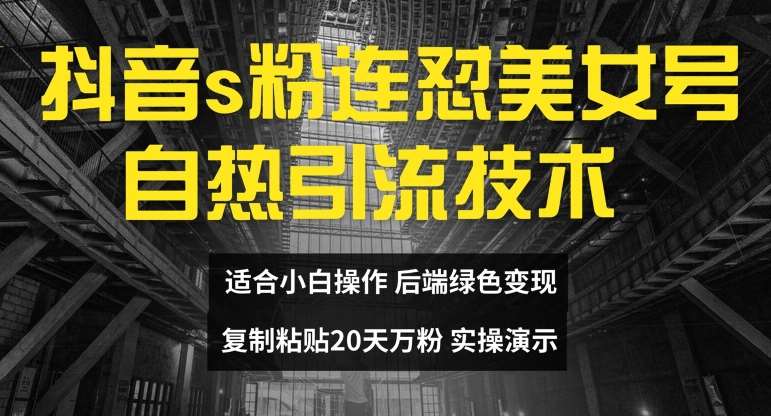 抖音s粉连怼美女号自热引流技术复制粘贴，20天万粉账号，无需实名制，矩阵操作【揭秘】-哔搭谋事网-原创客谋事网