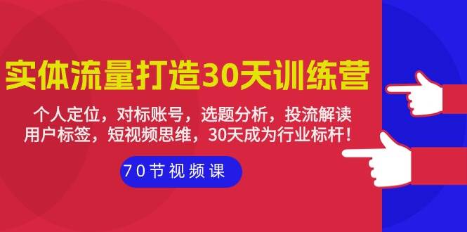 （9782期）实体-流量打造-30天训练营：个人定位，对标账号，选题分析，投流解读-70节-哔搭谋事网-原创客谋事网