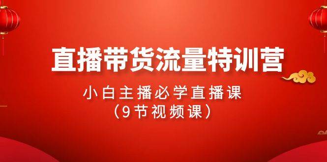 2024直播带货流量特训营，小白主播必学直播课（9节视频课）-哔搭谋事网-原创客谋事网