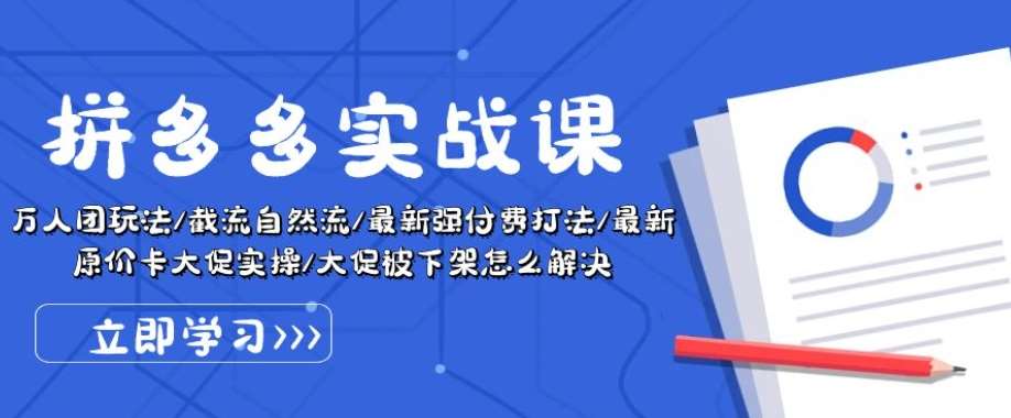 拼多多实战课：万人团玩法/截流自然流/最新强付费打法/最新原价卡大促..-哔搭谋事网-原创客谋事网