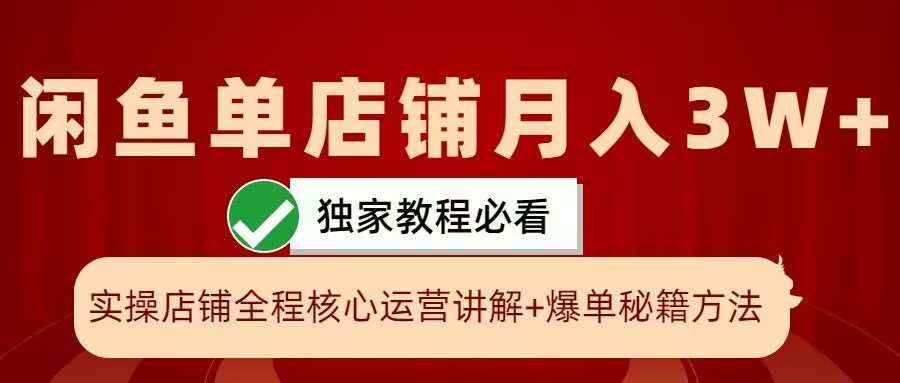 闲鱼单店铺月入3W+实操展示，爆单核心秘籍，一学就会【揭秘】-哔搭谋事网-原创客谋事网