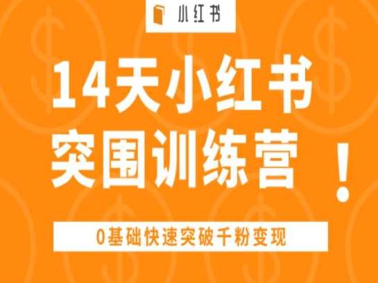 14天小红书突围训练营 ，0基础快速突破千粉变现-哔搭谋事网-原创客谋事网