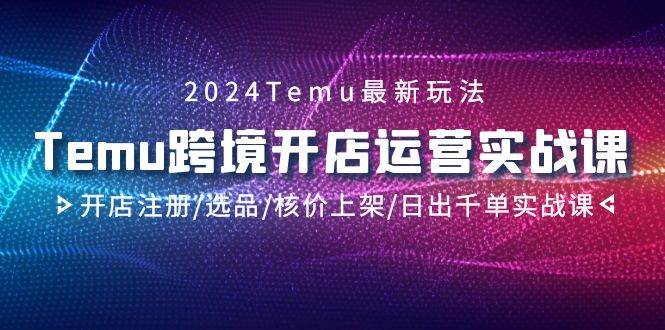 （9208期）2024Temu跨境开店运营实战课，开店注册/选品/核价上架/日出千单实战课-哔搭谋事网-原创客谋事网