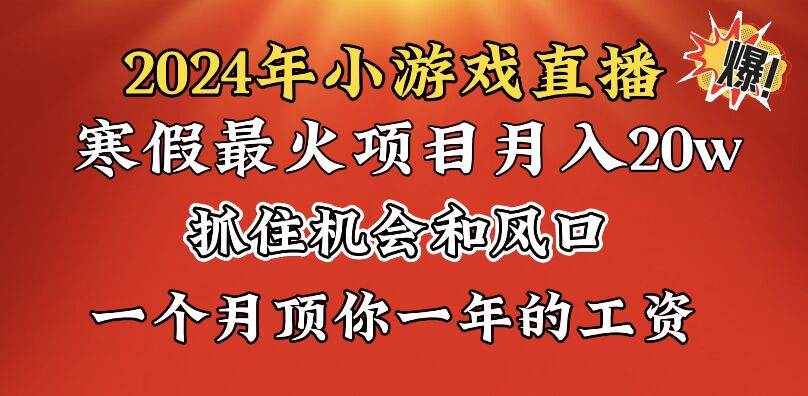 （8778期）2024年寒假爆火项目，小游戏直播月入20w+，学会了之后你将翻身-哔搭谋事网-原创客谋事网