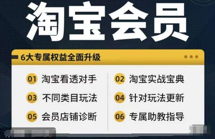 淘宝会员【淘宝所有课程，全面分析对手】，初级到高手全系实战宝典-哔搭谋事网-原创客谋事网