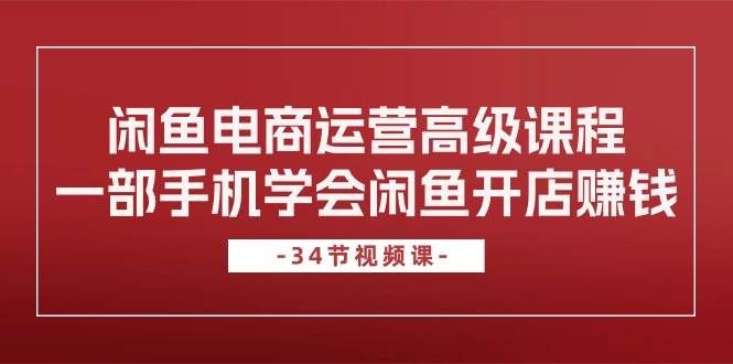 （10686期）闲鱼电商运营高级课程，一部手机学会闲鱼开店赚钱（34节课）-哔搭谋事网-原创客谋事网