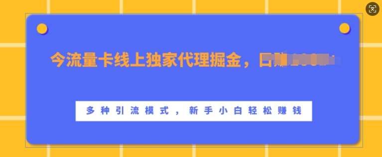 流量卡线上独家代理掘金，日入1k+ ，多种引流模式，新手小白轻松上手【揭秘】-哔搭谋事网-原创客谋事网