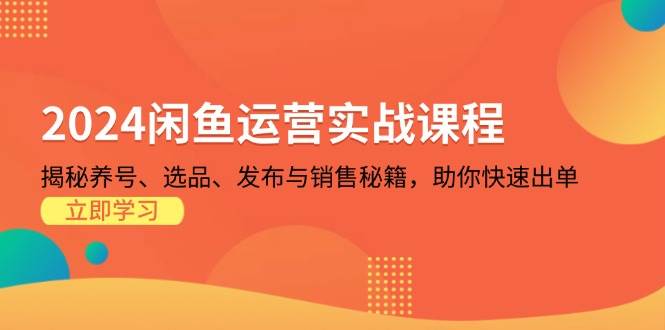 （13290期）2024闲鱼运营实战课程：揭秘养号、选品、发布与销售秘籍，助你快速出单-哔搭谋事网-原创客谋事网