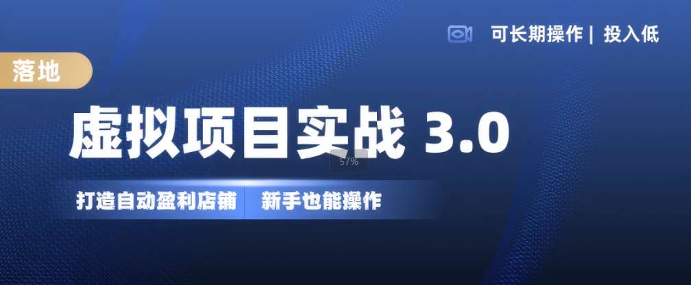 虚拟项目实战3.0，打造自动盈利店铺，可长期操作投入低，新手也能操作-哔搭谋事网-原创客谋事网