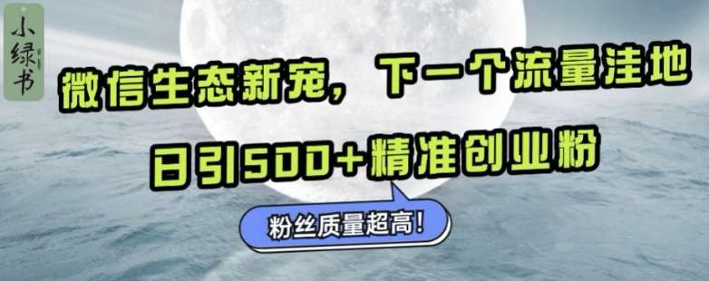 微信生态新宠小绿书：下一个流量洼地，日引500+精准创业粉，粉丝质量超高-哔搭谋事网-原创客谋事网