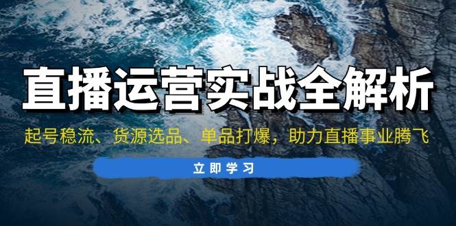 （13294期）直播运营实战全解析：起号稳流、货源选品、单品打爆，助力直播事业腾飞-哔搭谋事网-原创客谋事网