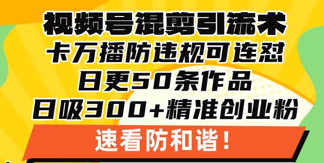 （13400期）视频号混剪引流技术，500万播放引流17000创业粉，操作简单当天学会-哔搭谋事网-原创客谋事网