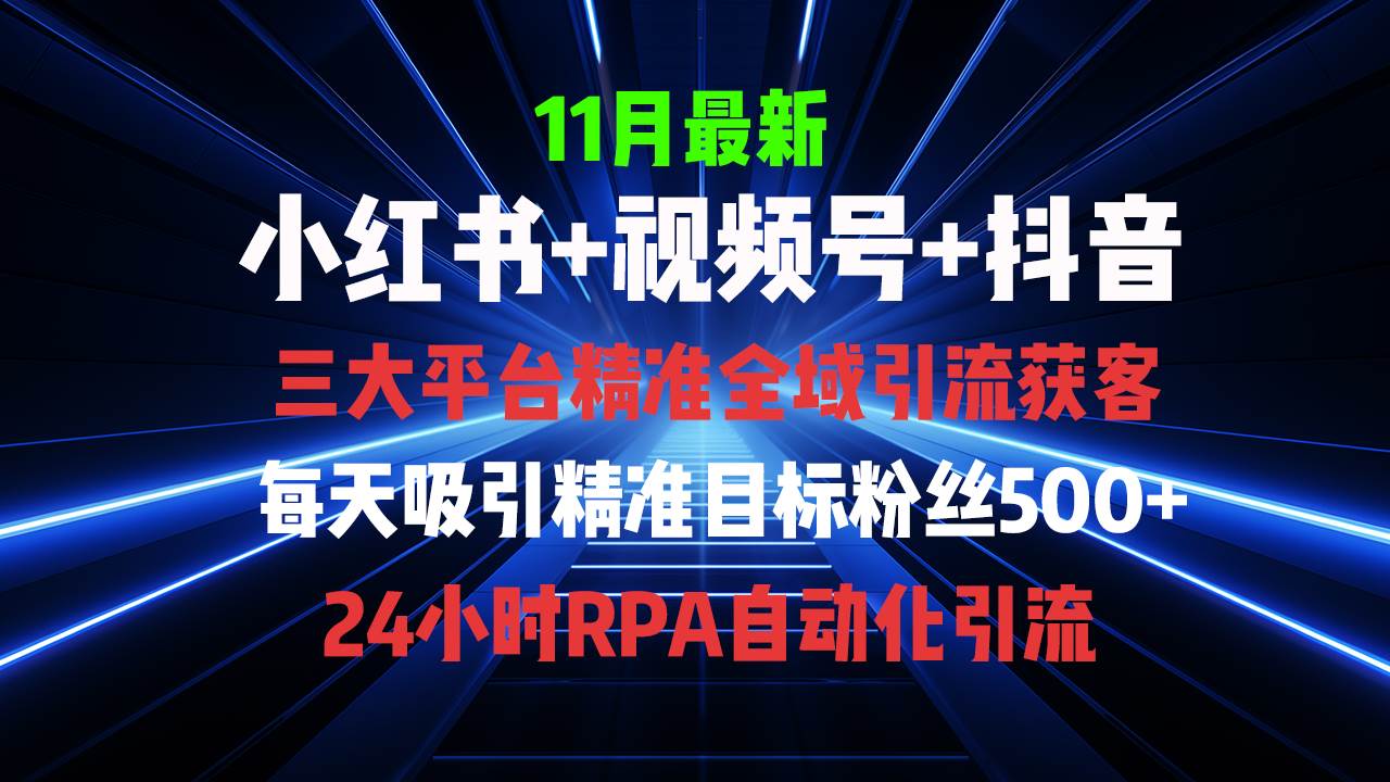 （13259期）全域多平台引流私域打法，小红书，视频号，抖音全自动获客，截流自…-哔搭谋事网-原创客谋事网