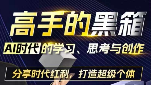 高手的黑箱：AI时代学习、思考与创作-分红时代红利，打造超级个体-哔搭谋事网-原创客谋事网