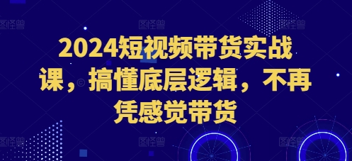 2024短视频带货实战课，搞懂底层逻辑，不再凭感觉带货-哔搭谋事网-原创客谋事网