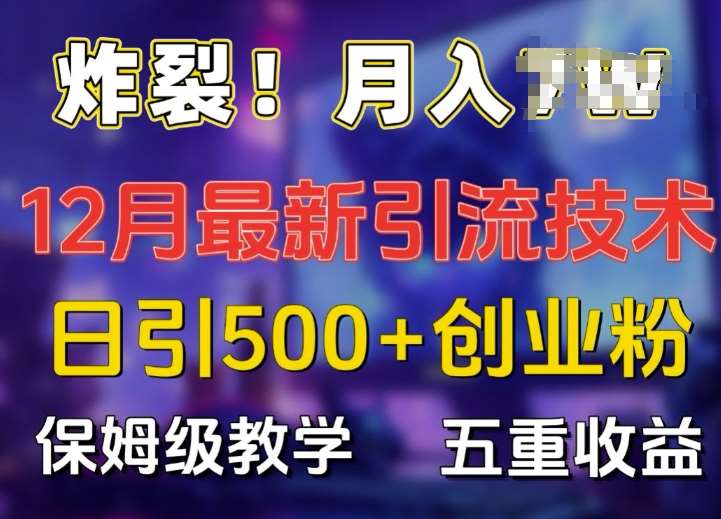 炸裂!揭秘12月最新日引流500+精准创业粉，多重收益保姆级教学-哔搭谋事网-原创客谋事网