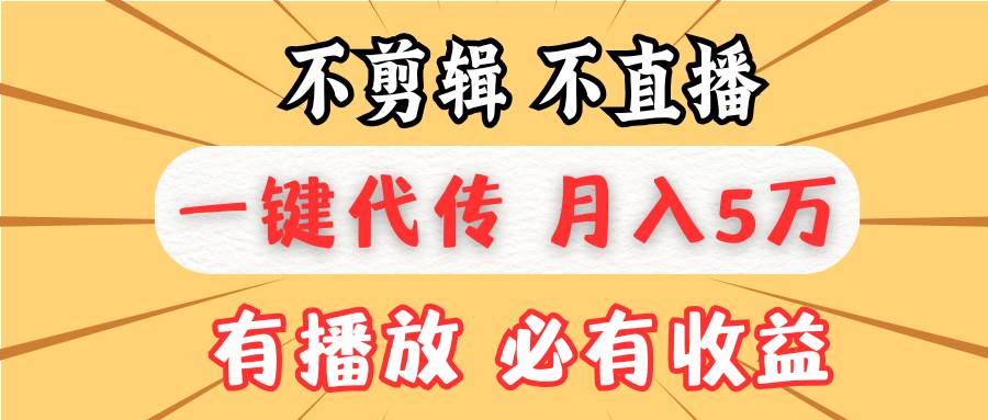 （13555期）不剪辑不直播，一键代发，月入5万懒人必备，我出视频你来发-哔搭谋事网-原创客谋事网