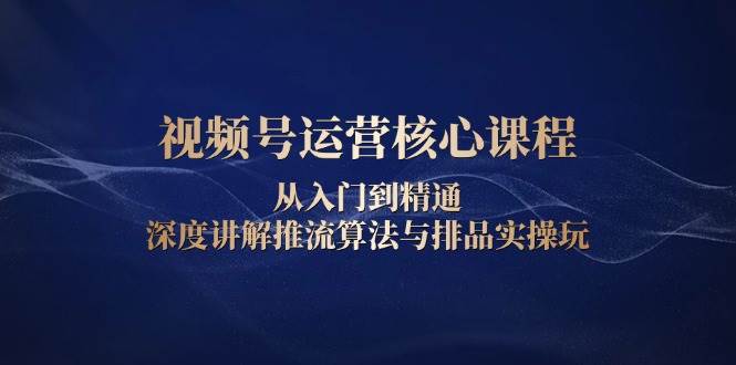 （13863期）视频号运营核心课程，从入门到精通，深度讲解推流算法与排品实操玩-哔搭谋事网-原创客谋事网