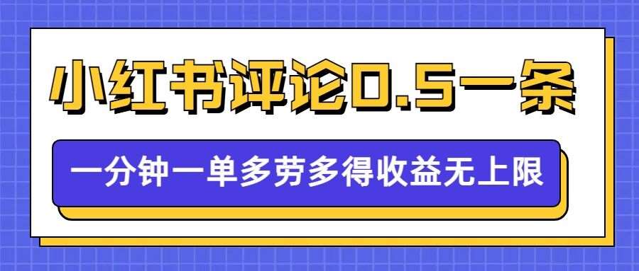 小红书留言评论，0.5元1条，一分钟一单，多劳多得，收益无上限-哔搭谋事网-原创客谋事网