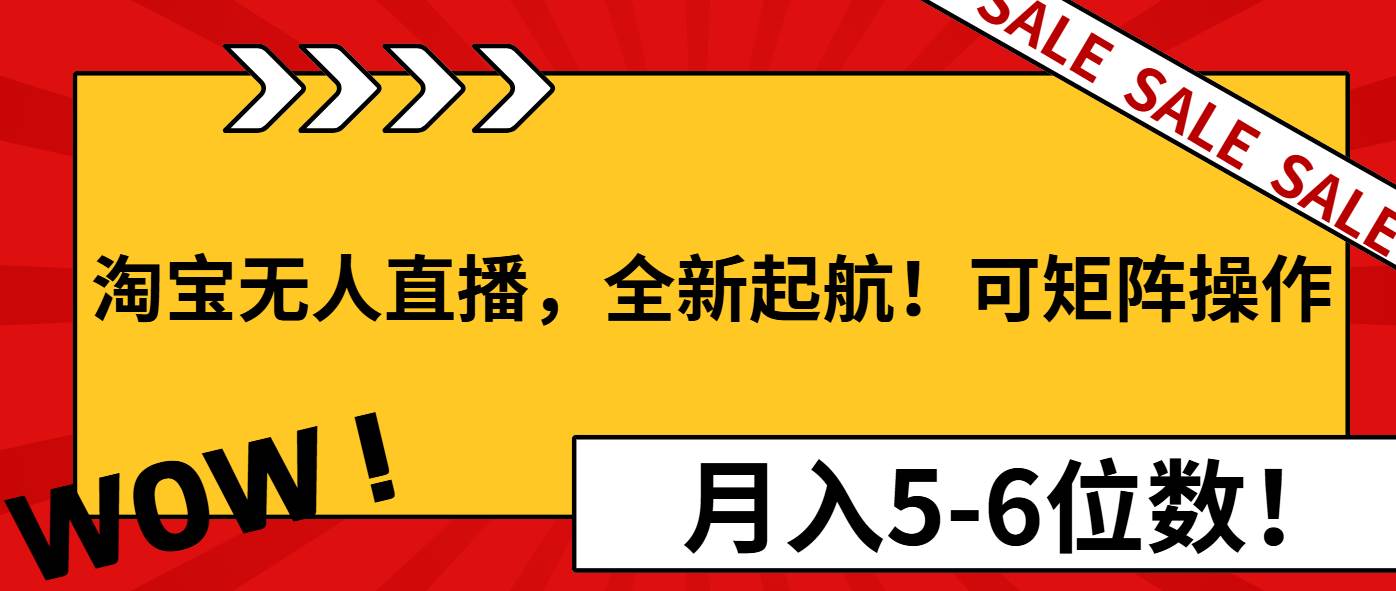 （13946期）淘宝无人直播，全新起航！可矩阵操作，月入5-6位数！-哔搭谋事网-原创客谋事网