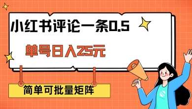 小红书评论一条0.5元 单账号一天可得25元 可矩阵操作 简单无脑靠谱【揭秘】-哔搭谋事网-原创客谋事网