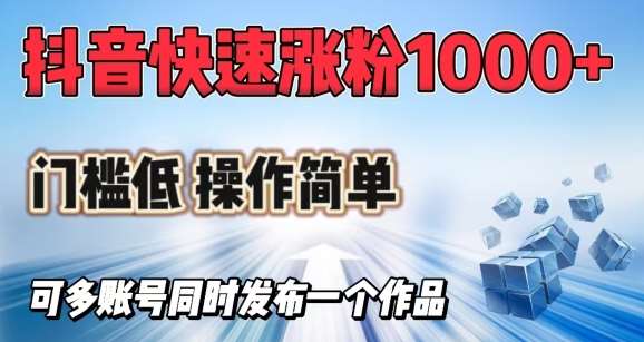 抖音快速涨1000+粉，门槛低操作简单，可多账号同时发布一个作品-哔搭谋事网-原创客谋事网