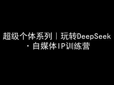 超级个体系列，玩转DeepSeek·自媒体IP训练营，deepseek教程-哔搭谋事网-原创客谋事网