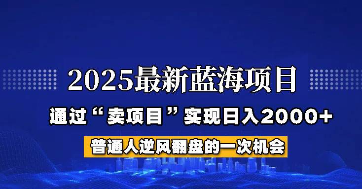 2025年蓝海项目，如何通过“网创项目”日入2000+-哔搭谋事网-原创客谋事网