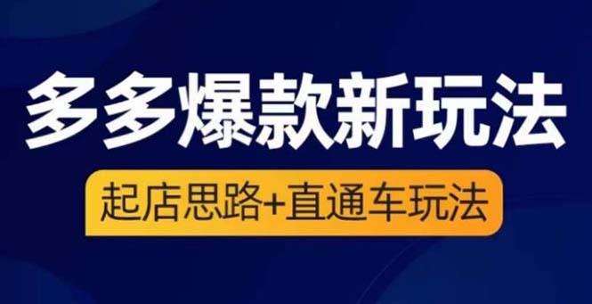 2023拼多多爆款·新玩法：起店思路+直通车玩法（3节精华课）-哔搭谋事网-原创客谋事网