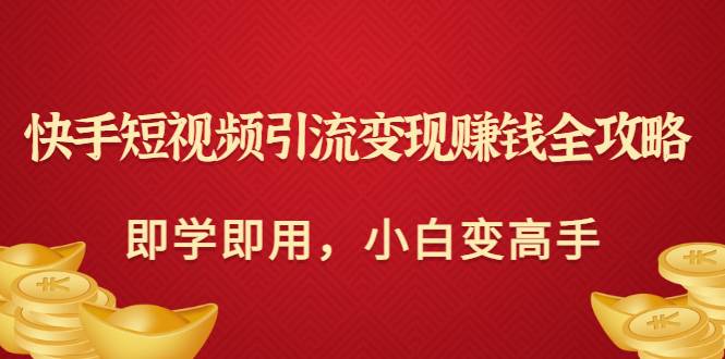 快手短视频引流变现赚钱全攻略：即学即用，小白变高手（价值398元）-哔搭谋事网-原创客谋事网